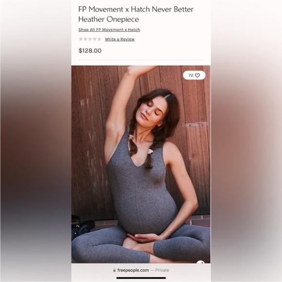 FP Movement x Hatch Never Better Black Heather Maternity Onepiece NEW - Picture 2 of 13